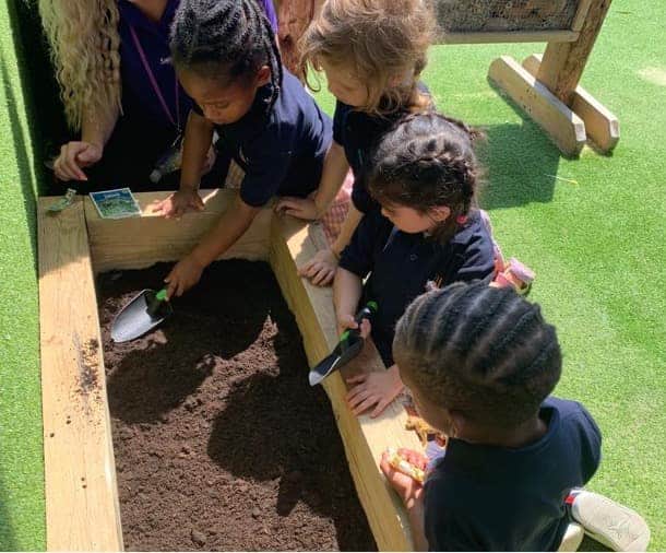 children in the garden