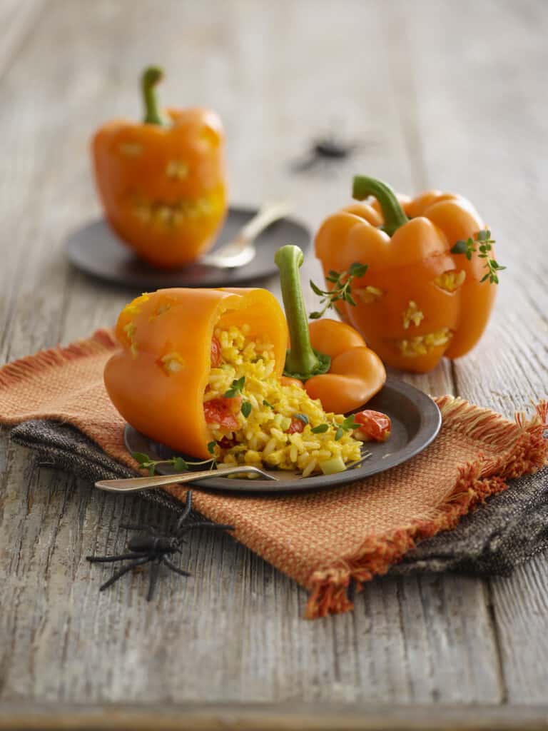 Halloween Party Food For Kids: Spooky Stuffed Peppers